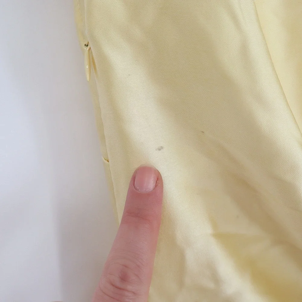 NWT Here Comes the Sun Butter Yellow Elegant Satin Maxi Dress - Picture 11 of 15